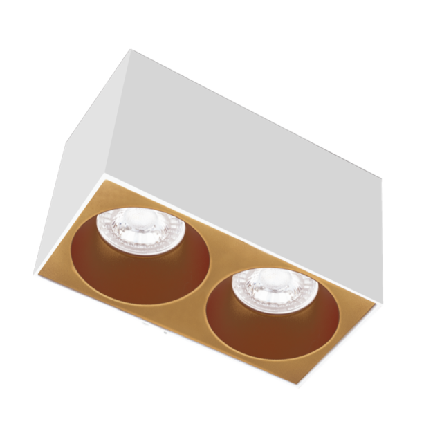 Century Italia Essenza Cube - spot de construction 2L - 16 x 8 x 9,8 cm - or et blanc