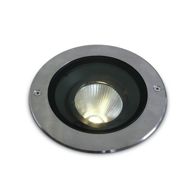 ONE Light COB Inground Adjustable Range - spot sol extérieur - Ø 185 mm, Ø 230 mm à encastrer - 15W LED dimmable inclus - IP67 - acier inoxydable