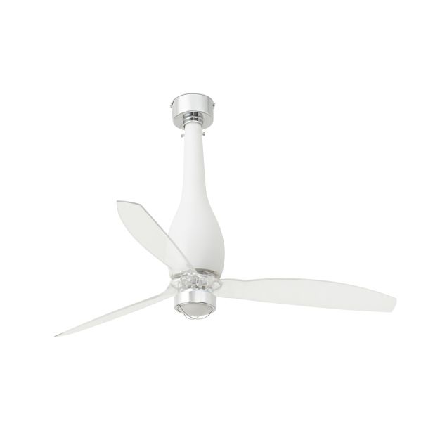 Faro Eterfan - ventilateur de plafond avec lumière et télécommande - Ø 128 cm - 17W LED inclus - blanc mat et transparent