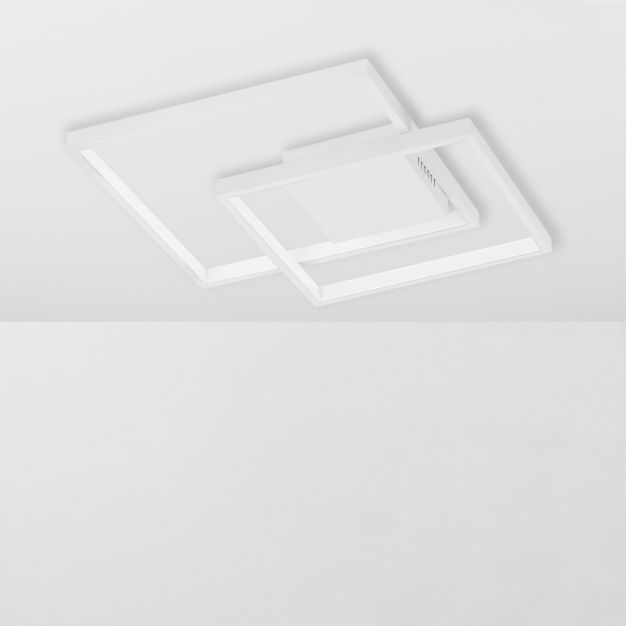 Nova Luce Porto - plafonnier - 42,5 x 42,5 x 6 cm - 30W LED dimmable inclus - blanc sable