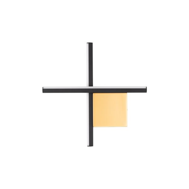 Nova Luce Cross - applique murale - 30 x 30 x 4 cm - 10W LED inclus - or brossé et noir sablé