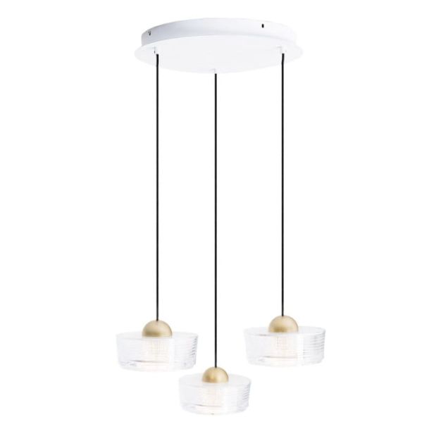 Maxlight Lipari - lampe suspendue - Ø 35 x 180 cm - 22W LED inclus - or brossé
