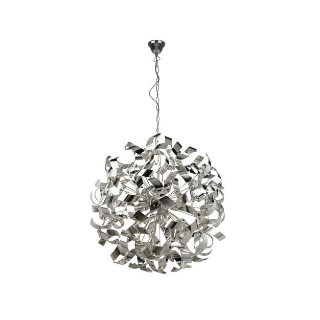 Searchlight Curls - lampe suspendue - Ø 60 x 110 cm - chrome