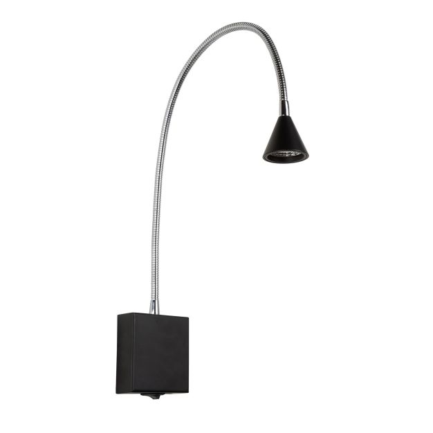 Lucide Buddy - applique murale - 8 x 8 x 60 cm - 3W LED inclus - noir