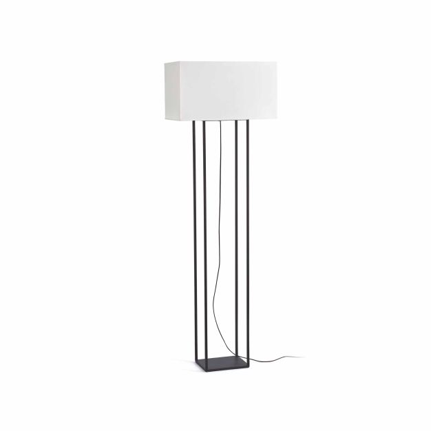 Faro Vesper - lampadaire - 135 cm - brun et beige