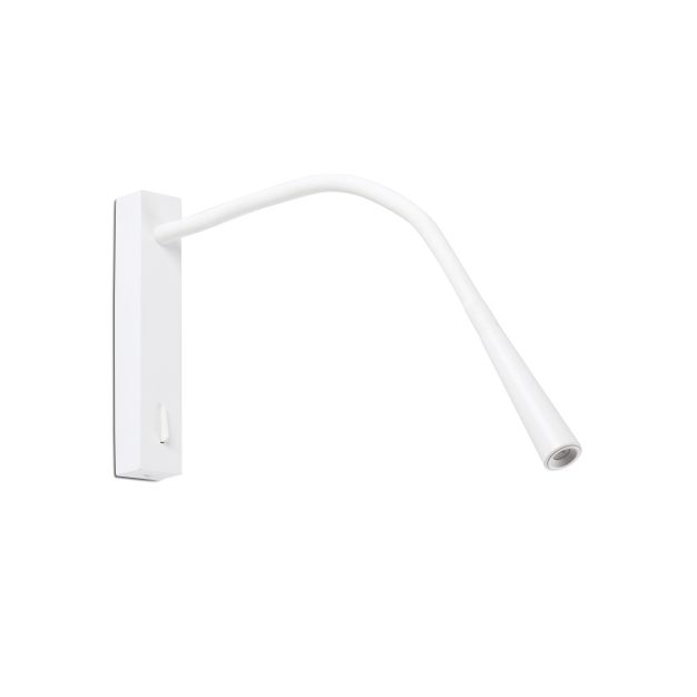 Faro Flin - applique murale avec interrupteur - 35,6 x 3,5 x 27,3 cm - 3W LED inclus - blanc mat