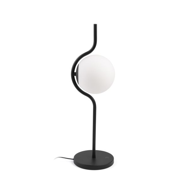 Faro Le Vita - lampe de table - 15 x 14 x 58 cm - 6W dimmable LED inclus - noir mat et opale