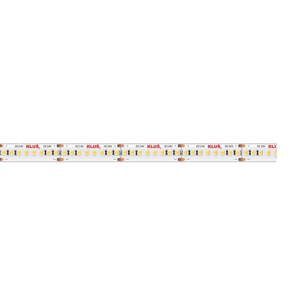 KLUS Bande LED - largeur 1cm, longueur 500cm - 24Vdc - dimmable - 14,4W LED par mètre - 240 LED par mètre - IP20
