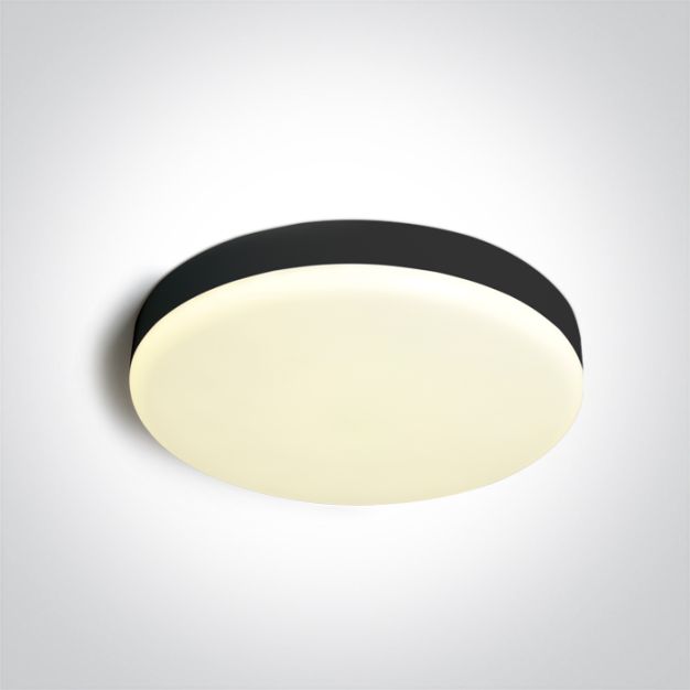 ONE Light Plafo - plafonnier - Ø 26 x 5,5 cm - 26W LED inclus - IP65 - noir