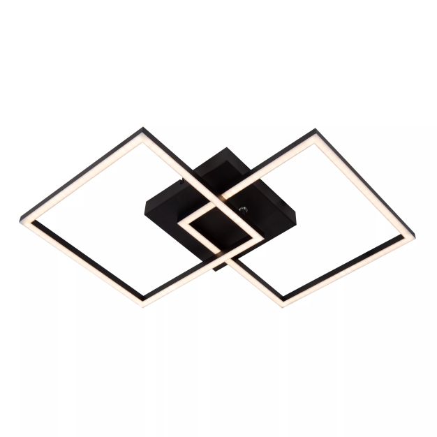 Lucide Arianne - plafonnier - 58 x 35,5 x 6,5 cm - 23W LED incl. - couleur de lumière réglable - noir