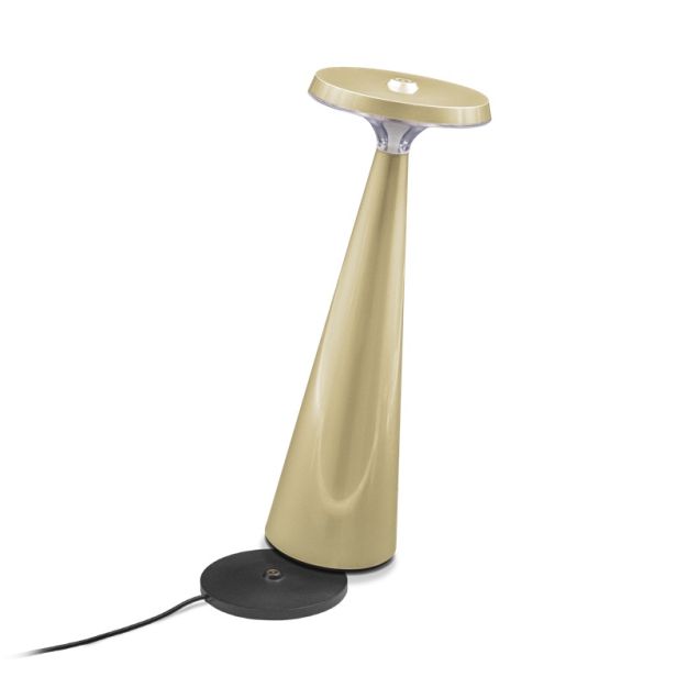 Century Italia Opera - lampe de table d'extérieur sans fil avec station de charge - Ø 10,2 x 28,5 cm - 1,9W LED dimmable inclus - IP44 - or