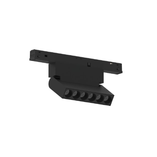 VK Lighting Eiva - système de rails magnétiques - poutre de rail inclinable - 11,1 x 2,15 x 9,9 cm - 6W LED inclus - dimmable DALI - noir