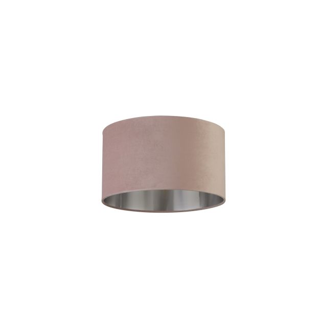 Searchlight Drum Shade - abat-jour - Ø 38 x 22 cm - rose et argent brossé