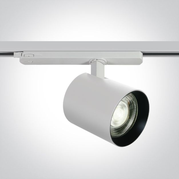 ONE Light COB Shop Range - spot sur rail - Ø 10 x 10 cm - DALI - 35W LED dimmable inclus - blanc - couleur de lumière blanche