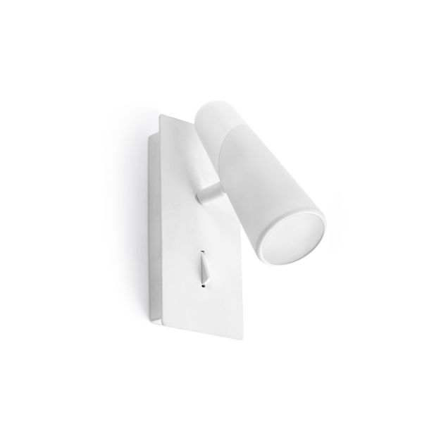 Faro Lao - applique murale avec interrupteur - 7,5 x 12 x 15,5 cm - 4,5W LED inclus - blanc mat