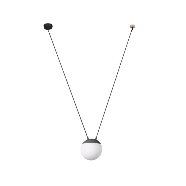 Faro Mine - lampe suspendue 1L - gris foncé - verre