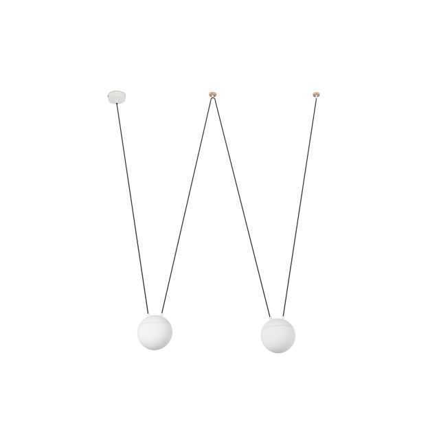 Faro Mine - lampe suspendue 2L - blanc mat - verre