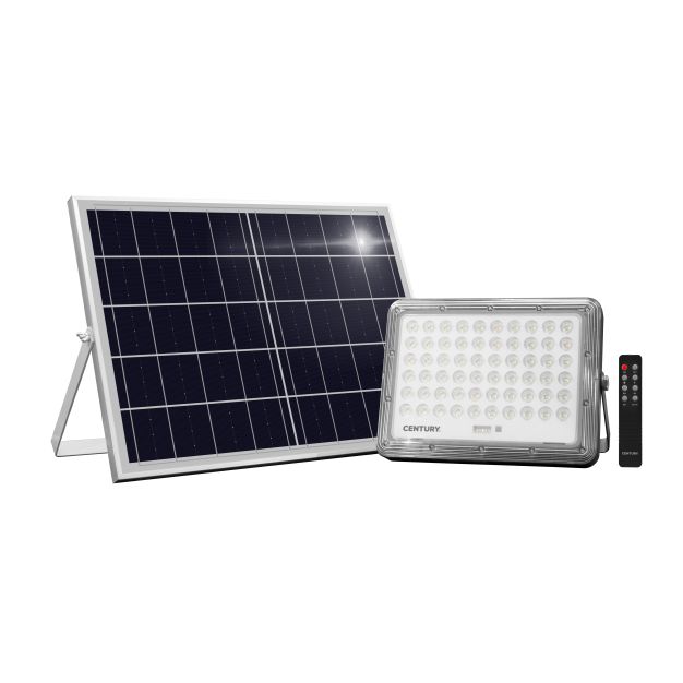 Century Italia Promoteo - projecteur solaire avec capteur jour et nuit et télécommande - 24,3 x 3,9 x 17,2 cm - 20W LED inclus - IP65 - noir