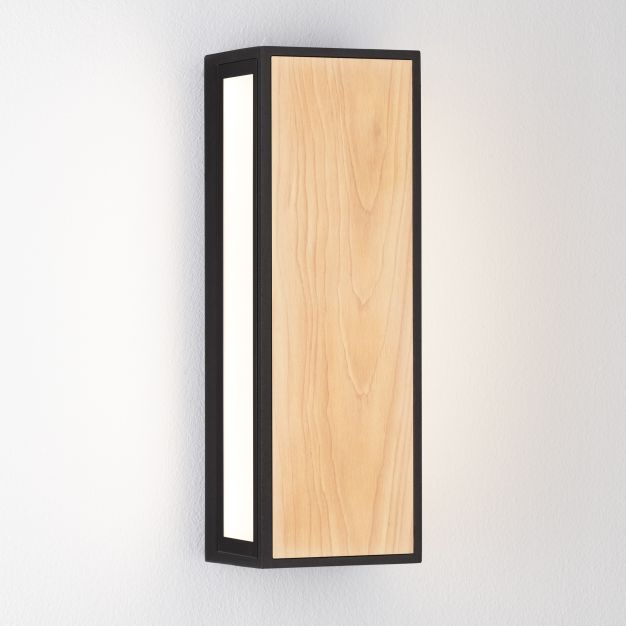 Nova Luce Astral - applique murale extérieure - 8,6 x 25,8 x 9 cm - 10W LED inclus - IP65 - anthracite foncé et bois