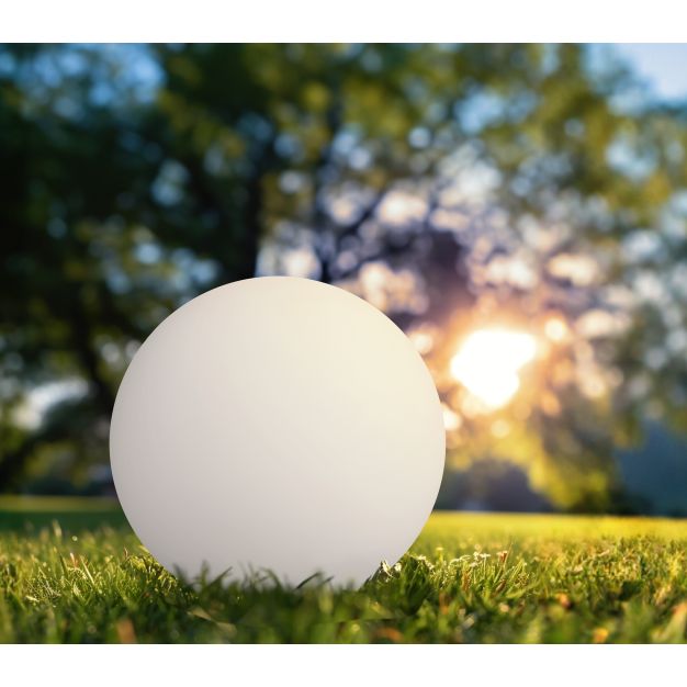 Century Italia Bolla Solar 25 - lampe de table solaire rechargeable avec câble - Ø 25 x 23 cm - 0.4W RGB+W LED inclus - IP44 - blanc