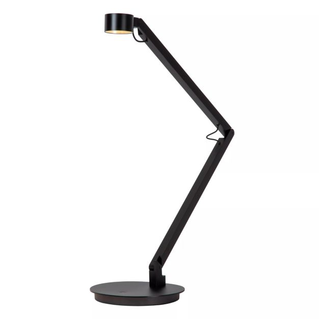 Lucide Ogden - lampe de table - 49 x 20 x 90 cm - 6W LED dimmable inclus - noir