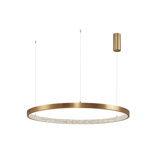Nova Luce Preston - lampe suspendue - Ø 110 x 120 cm - 60W dimmable LED inclus - antique gold brass