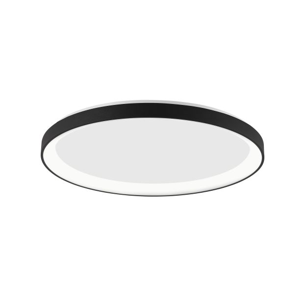 Nova Luce Pertino - plafonnier - Ø 58 x 6 cm - 48W LED dimmable inclus - noir sable