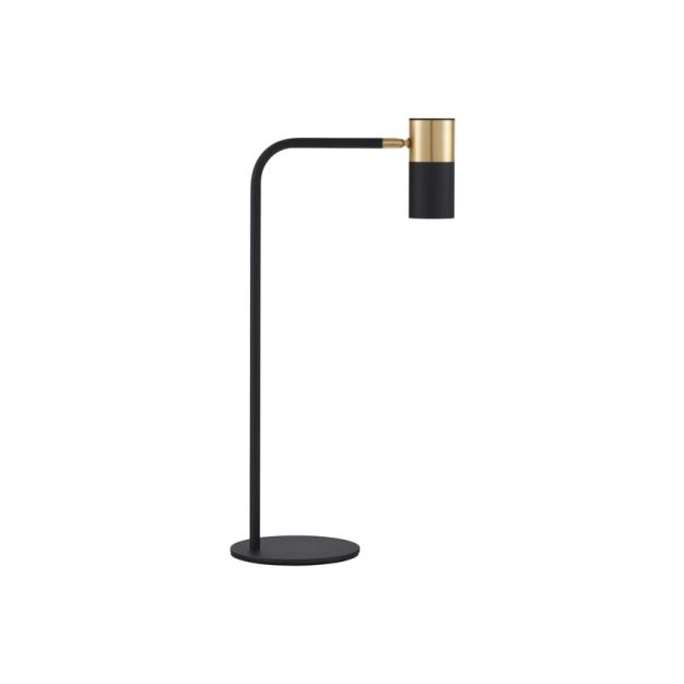 Nova Luce Pongo - lampe de table avec interrupteur et prise USB - Ø 16 x 55 cm - noir sable et or