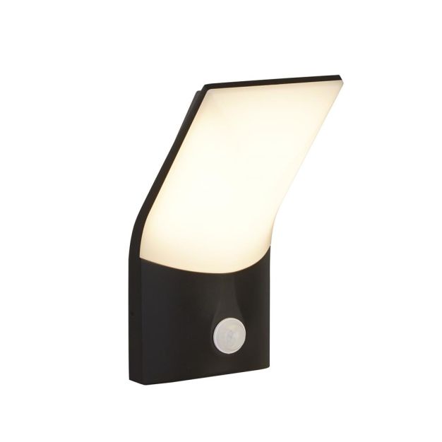 Searchlight Copenhagen - lampe murale extérieure - 12 x 25 cm - 10W LED inclus - IP54 - noir et opale