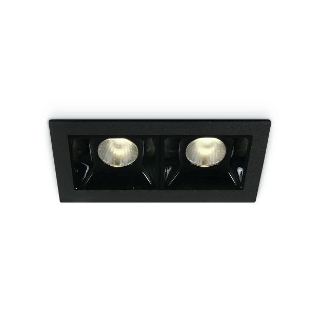 ONE Light Shop Square Boxes - spot encastré - 75 x 45 mm, 66 x 36 mm taille d'encastrement - 2 x 2W LED dimmable inclus - noir