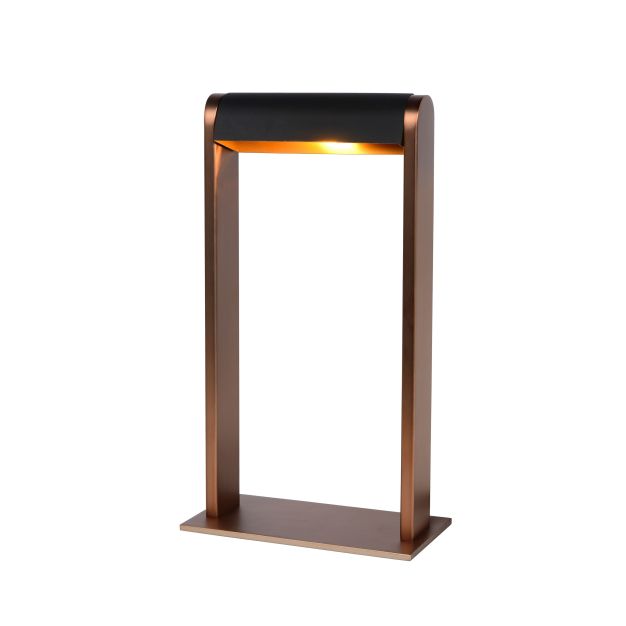 Lucide Loras - lampe à poser - 18 x 9 x 32,5 cm - 3 niveaux de gradation - café et noir