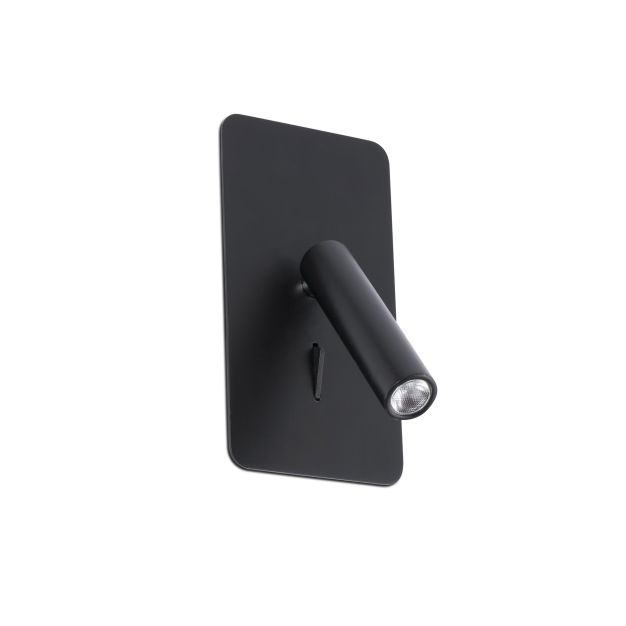 Faro Suau - applique murale avec interrupteur - 9,5 x 17 cm - 3W LED inclus - noir mat