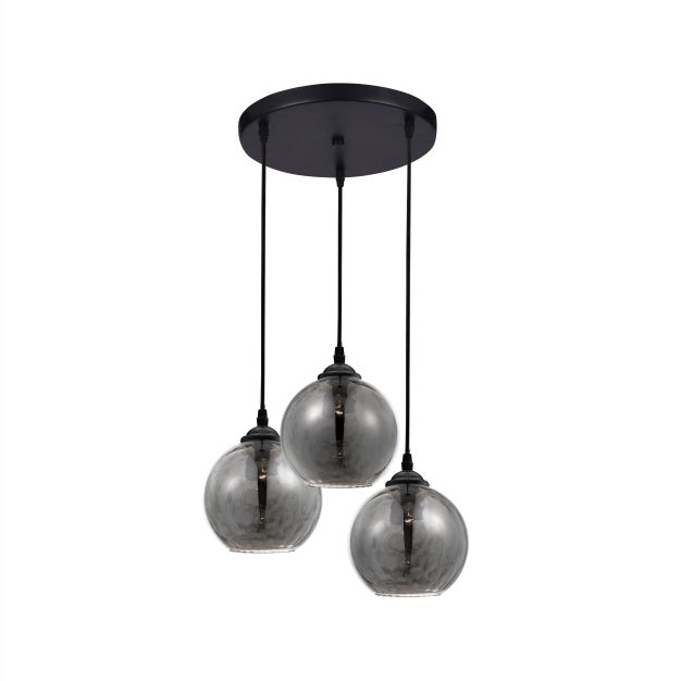 Nova Luce Adelina - lampe suspendue - Ø 30 x 120 cm - verre fumé
