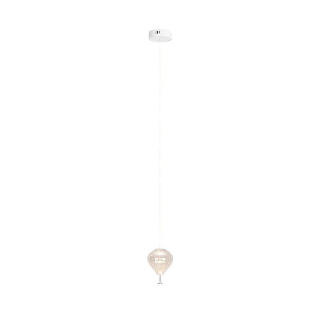 Maxlight Palloncini - lampe suspendue - Ø 12 x 180 cm - 2 x 3W LED inclus - blanc, chrome et transparent
