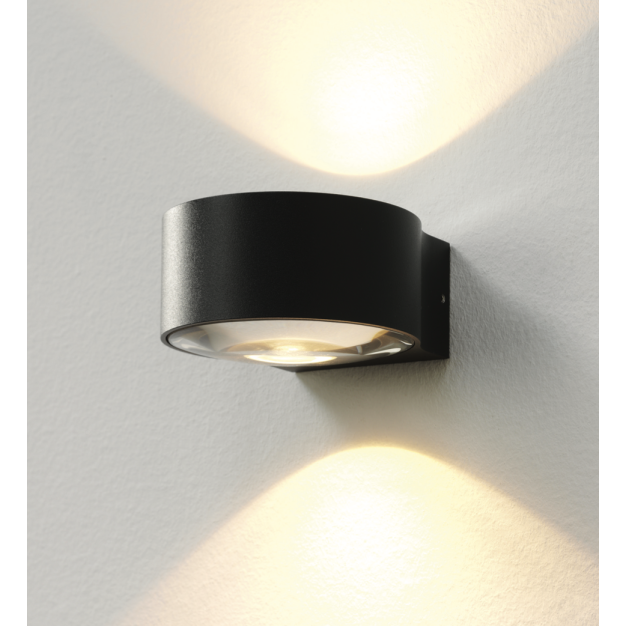 Artdelight Hudson - applique murale - 10,5 x 11,8 x 6,5 cm - 2 x 4W LED dimmable inclus - IP54 - noir