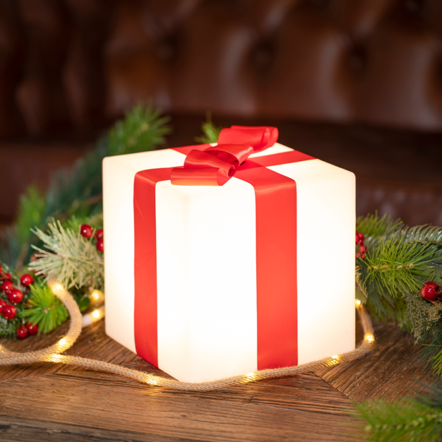 New Garden Gifty 20 - lampe de table solaire rechargeable avec télécommande - 20 x 20 x 20 cm - 3W RGB LED inclus - IP65 - blanc