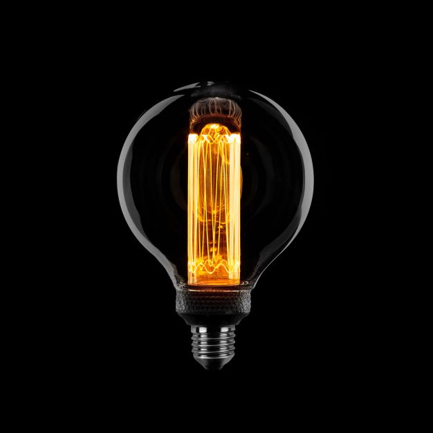 ETH Globe LED Filament - Ø 9,5 cm - E27 - 3 niveaux de gradation - 5W - 1800K - titane fumé