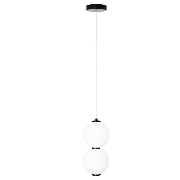 Maxlight Tama - lampe suspendue - Ø 16 x 170 cm - 16W LED inclus - noir et blanc
