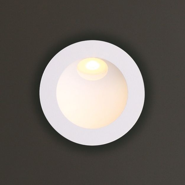 Maxlight Time - applique encastrée - Ø 8 x 4 cm - 2W LED inclus - IP54 - blanc