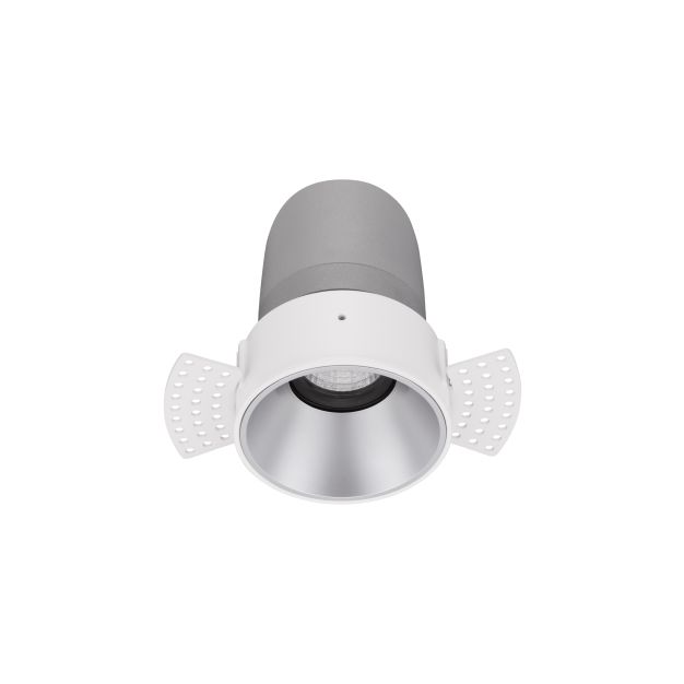 Nova Luce Homer - spot à encastrer - Ø 74 mm - taille d'encastrement 75 mm - 15W LED inclus - 24° faisceau - blanc avec aluminium