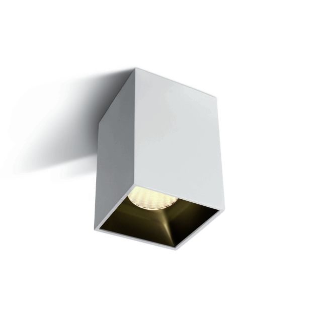 ONE Light Retro Dark Light Cylindres carrés - spot en saillie 1L - 7,3 x 7,3 x 9,5 cm - 12W LED inclus - blanc