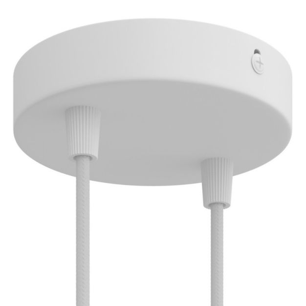 Creative Cables - rosace de plafond pour 2 points lumineux - Ø 12 x 2,5 cm - blanc mat