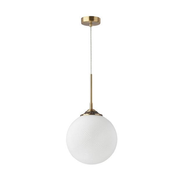 Nova Luce Athena - lampe suspendue - Ø 25 x 120 cm - blanc et laiton