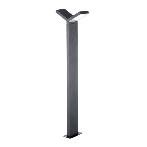Nova Luce Park - lampe de jardin - 12 x 22 x 80 cm - 2 x 6W LED inclus - IP54 - gris foncé