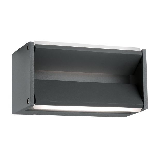 Nova Luce Twin - applique murale d'extérieur - 20 x 10 x 10 cm - 2 x 5W LED inclus - IP54 - gris foncé