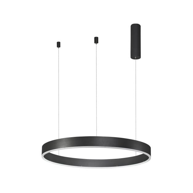 Nova Luce Motif - lampe suspendue - Ø 60 x 120 cm - 40W LED dimmable inclus - noir sable