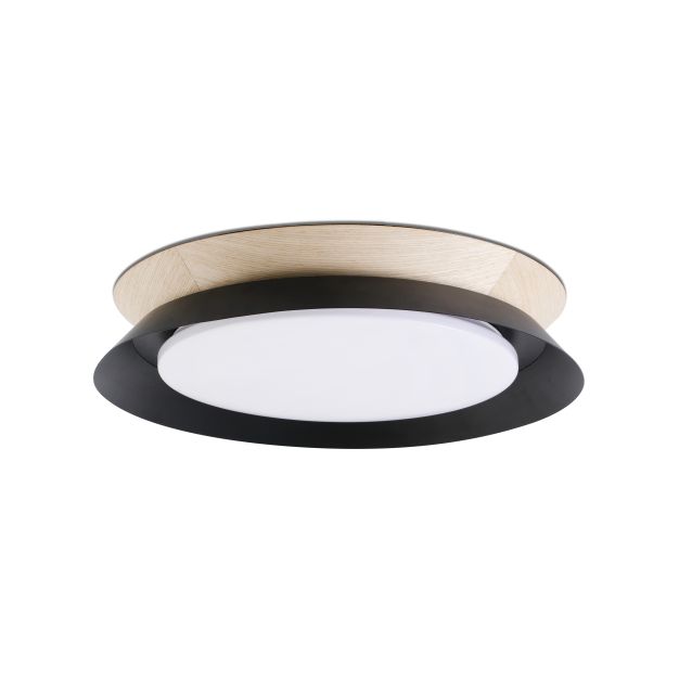 Faro Tender - plafonnier - Ø 45 x 8,2 cm - 24W LED inclus - noir et marron