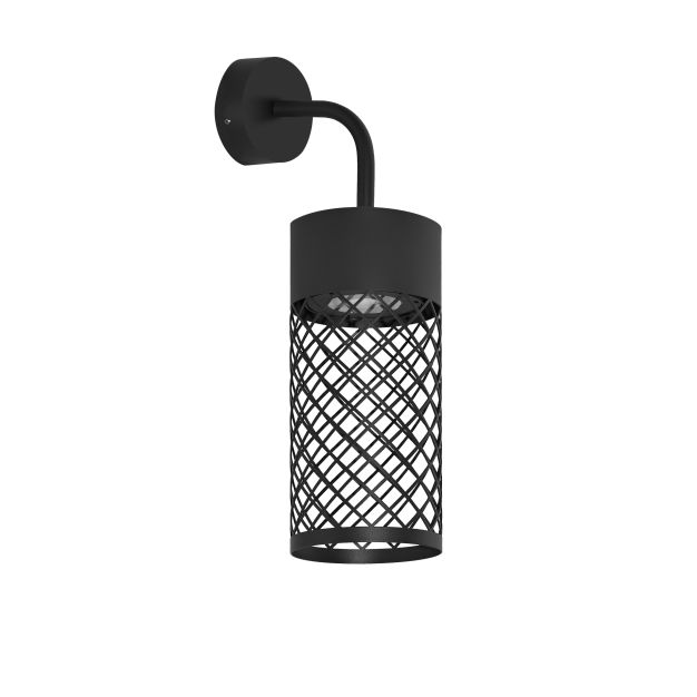 Nova Luce Motley - applique murale extérieure - Ø 10 x 175 cm - 9W LED inclus - IP65 - noir sablé