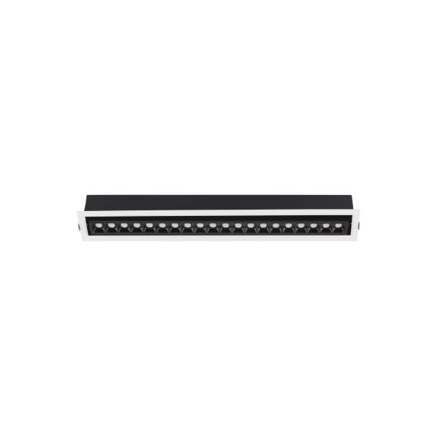Nova Luce Cantia - spot à encastrer - 59,4 x 8,2 cm - 576 x 72 mm taille d'encastrement - 30W LED inclus - noir - blanc chaud