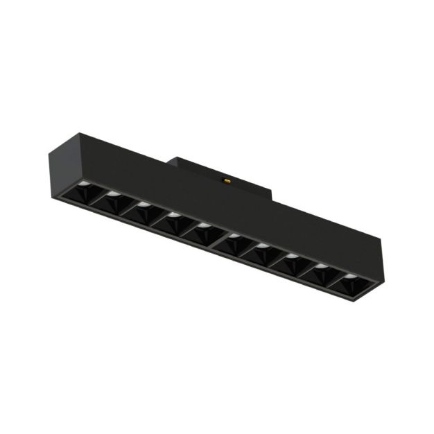 Nova Luce Este - luminaire pour système de profilés magnétiques - 26,9 x 3,5 x 5,1 cm - 15W LED inclus - noir - couleur de lumière blanc chaud